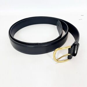 Leegin USA Made Leather Belt Black With Gold Buckle Size 48
